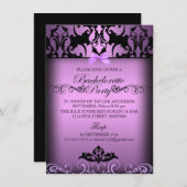 Lila eleganter Damaskus Junggeselinnen-Abschied Ei Einladung (Vorne/Hinten)