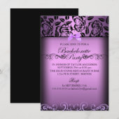 Lila Eleganter Junggeselinnen-Abschied Rose Einladung (Vorne/Hinten)