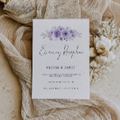 Lila Eleganter Minimalistischer Abend Empfang Einladung