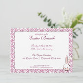 Lila Eleganter Osterfeiertag - Einladung (Stehend Vorderseite)