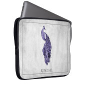 Lila Eleganter Pfau Personalisierter Laptop-Sieb Laptopschutzhülle (Vorne Rechts)
