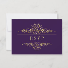 Lila, eleganter Rahmen RSVP Karte