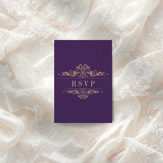 Lila, eleganter Rahmen RSVP Karte