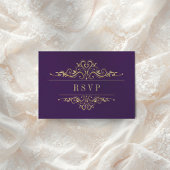 Lila, eleganter Rahmen RSVP Karte