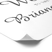 Lila elegantes Blumenzitter Begrüßungszeichen Poster (Ecke)