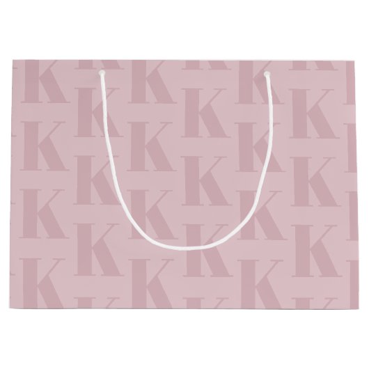 Lila elegantes Business Monogram Große Geschenktüte (Vorderseite)