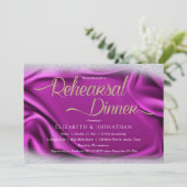 Lila Elegantes Minimal Hochzeit Probe Abendessen Einladung (Stehend Vorderseite)