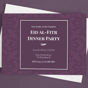 Lila elegantes Muster Eid al-Fitr Einladung
