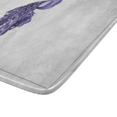 Lila elegantes Pfau-Personalisiertes Schneidebrett (Ecke)