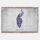 Lila elegantes Pfauen Personalisierte Keuschkröte Decke (Vorderseite)
