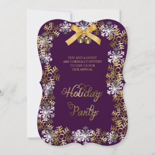 Lila elegantes Snowflake Corporate Party laden Einladung