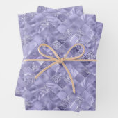 lila, elegantes Weihnachtsmuster Geschenkpapier Set (Beispiel)