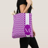 Lila elegantes Zickzack Design mit Monogramm Tasche (Von Nahem)