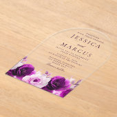 Lila Eleganz: Lilac Violet Rose Blumenhochzeit Acryleinladungen (Ablage )