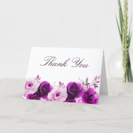 Lila Eleganz: Lilac Violet Rose Blumenhochzeit Dankeskarte