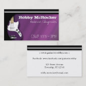 Lila elektrische Gitarrist-Geschäfts-Karten Visitenkarte (Vorne/Hinten)