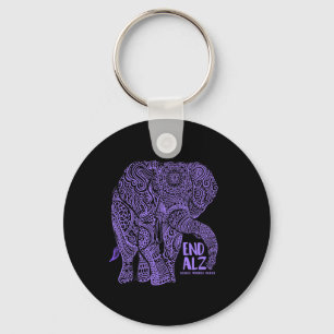 Lila Elephant Alzheimer Awareness Apparel and gi Schlüsselanhänger