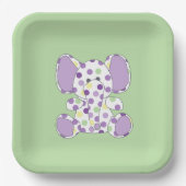Lila Elephant Baby Dusche Pappteller (Vorderseite)
