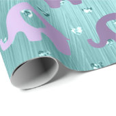 Lila Elephant Baby Dusche Prinzessin Herz Geschenkpapier (Rolleneckpunkt)