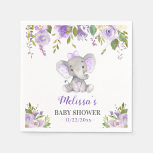 Lila Elephant Baby Girl Dusche Bläsersprinkle Serviette