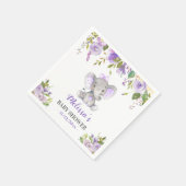 Lila Elephant Baby Girl Dusche Bläsersprinkle Serviette (Ecke)