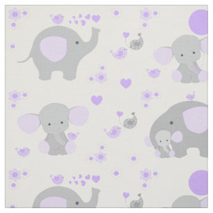Lila Elephant Baby Girl Stoff