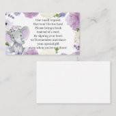 Lila Elephant Baby Showkarte Begleitkarte (Vorne/Hinten)