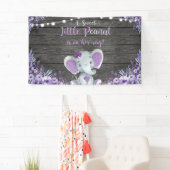 Lila Elephant Babydusche Hintergrund rustikal Banner (Insitu)