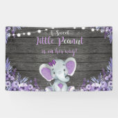 Lila Elephant Babydusche Hintergrund rustikal Banner (Horizontal)