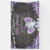 Lila Elephant Babydusche Hintergrund rustikal Banner (Vertikal)