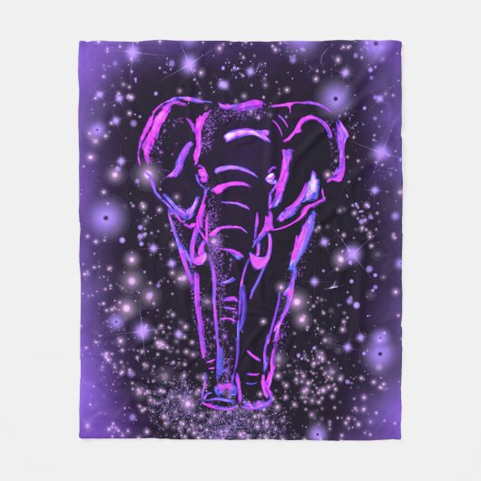 Lila Elephant Fleece Blanket (Vorderseite)