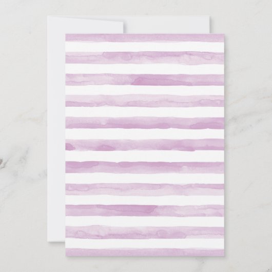 Lila Elephant Girl Baby Dusche Einladung (Rückseite)