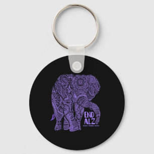 Lila Elephant Heimer Awareness Apparel & amp; Gif Schlüsselanhänger