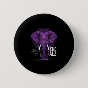 Lila Elephant Heimerheimer Awareness End Heimer Button