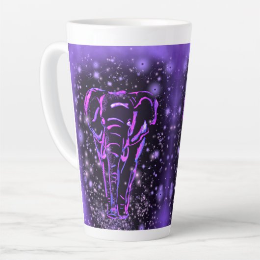 Lila Elephant Latte Tasse (Linke Ecke)