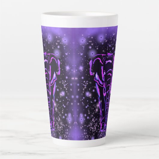 Lila Elephant Latte Tasse (Vorderseite)