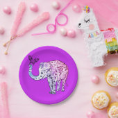Lila Elephant Paper-Teller Pappteller (Party)