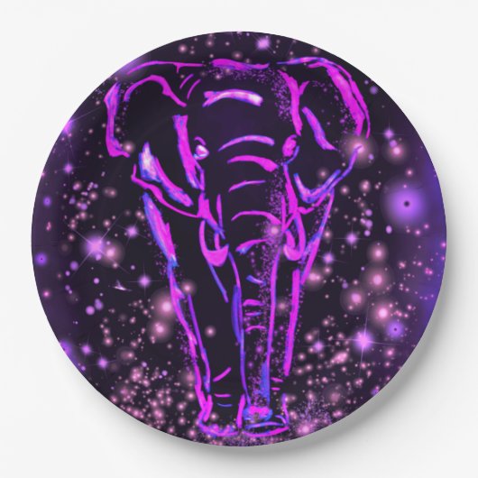Lila Elephant Paper-Teller Pappteller (Vorderseite)