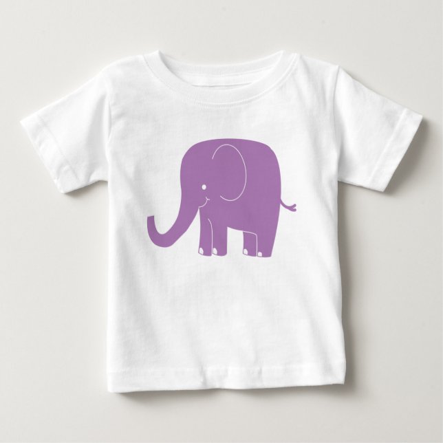 Lila Elephant Romper Baby T-shirt (Vorderseite)