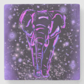 Lila Elephant Stone-Untersetzer Steinuntersetzer (Vorderseite)