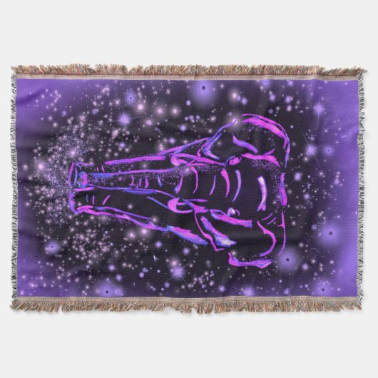 Lila Elephant Throw Blanket Decke (Vorderseite)