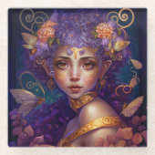 Lila Elf Fairy Fantasy Art Glasuntersetzer (Vorderseite)