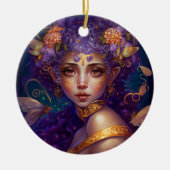 Lila Elf Fairy Fantasy Art Keramik Ornament (Vorne)