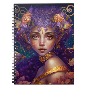 Lila Elf Fairy Fantasy Art Notizblock