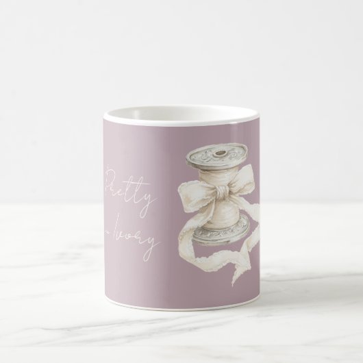 Lila Elfenbeinband Kaffeetasse (Mittel)