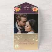 Lila Emerald Green Jewel Tone Wedding All In One Einladung (Außenbereich)