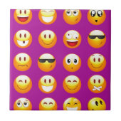 lila Emojis Fliese (Vorderseite)