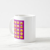 lila Emojis Kaffeetasse (Vorderseite Links)