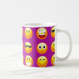 lila Emojis Kaffeetasse