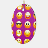 lila Emojis Keramikornament (Links)